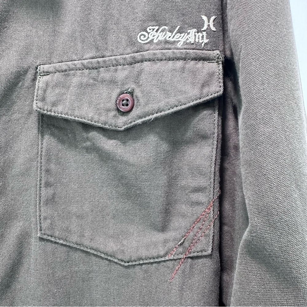 Hurley Freedom Movement Jacket Men’s Lg Military Green Canvas Field‎ Coat Lined - Picture 3 of 15